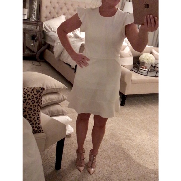 Express Ruffle Dress White - Picture 1 of 3